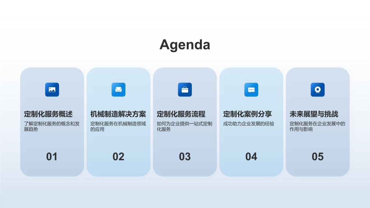 蓝色商务风定制化服务，助力企业发展PPT模板