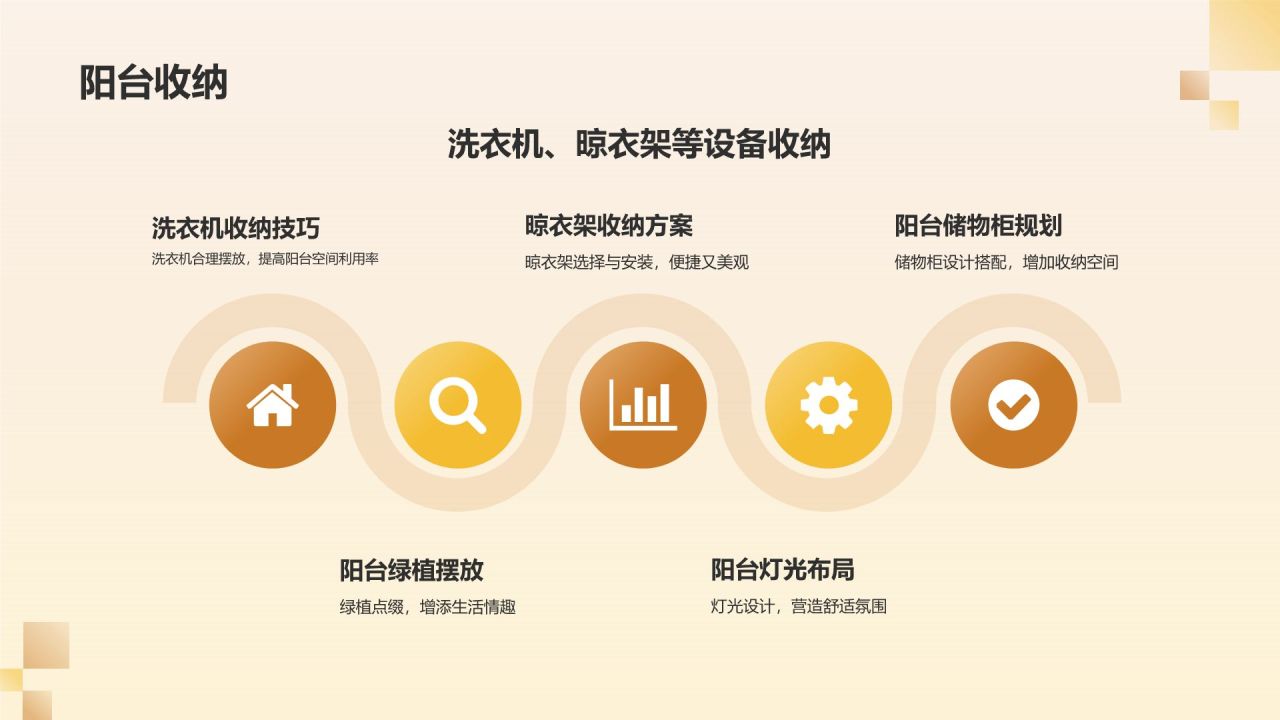 橙色摄影风家居收纳妙招PPT模板
