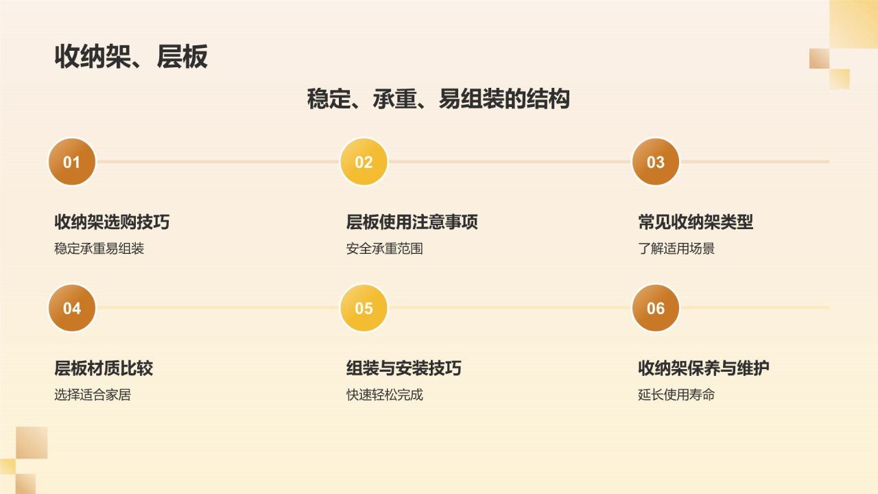 橙色摄影风家居收纳妙招PPT模板