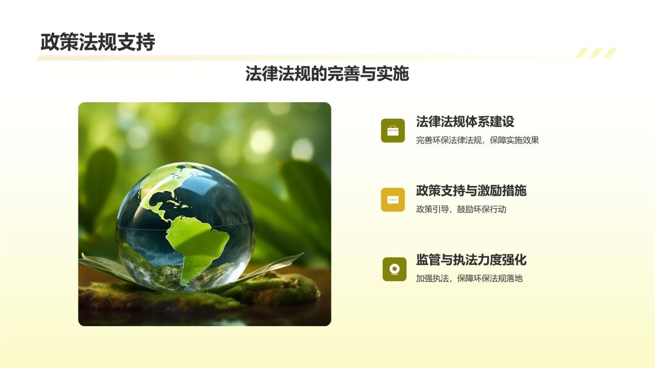 黄色商务风环保公益组织的作用与挑战PPT模板