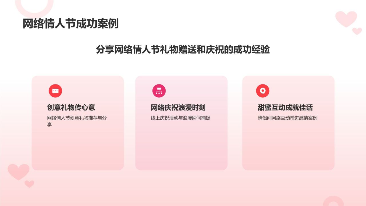 红色3D风网络情人节PPT模板