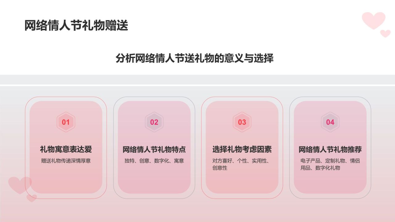 红色3D风网络情人节PPT模板