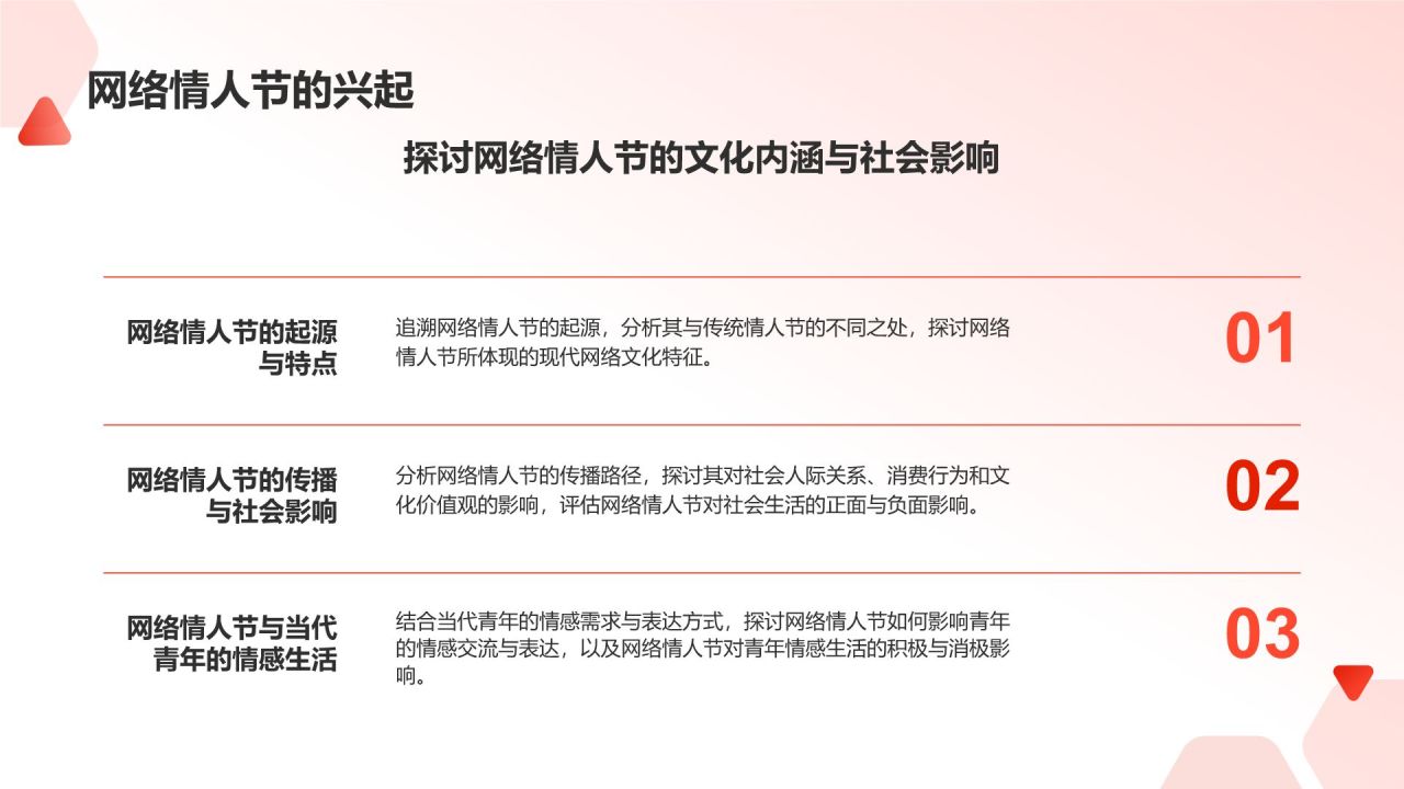 红色插画风网络情人节PPT模板