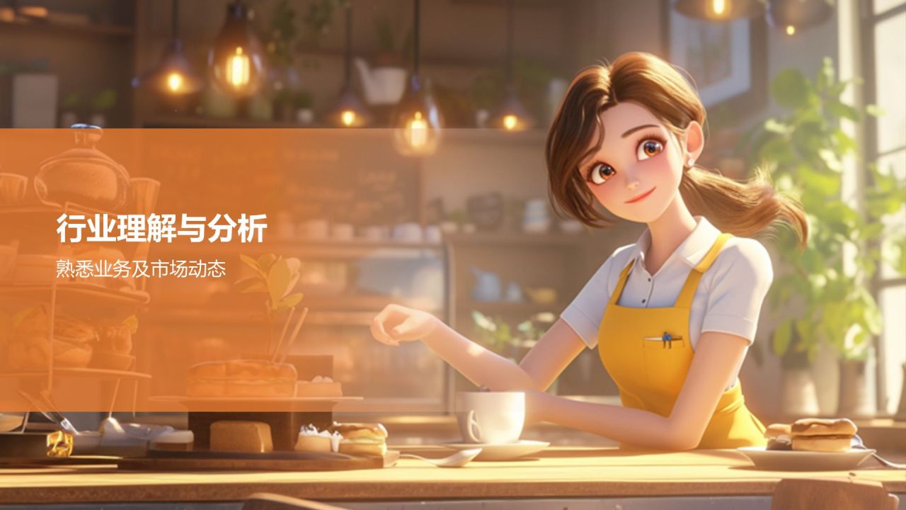 橙色插画风岗位竞聘PPT模板