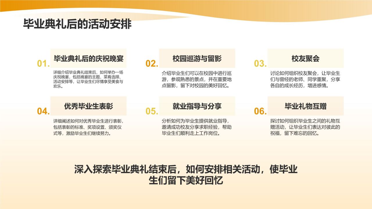 橙色3D风毕业典礼PPT模板