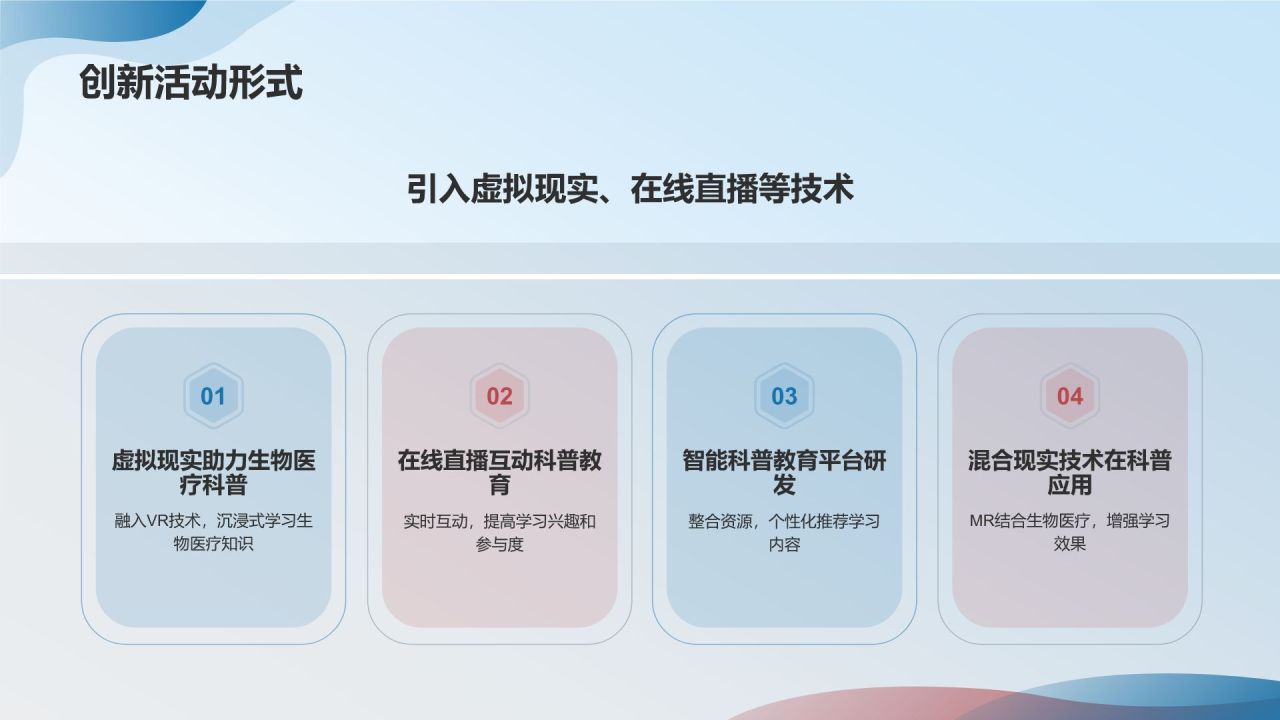 蓝色渐变风生物医疗科普教育活动PPT模板