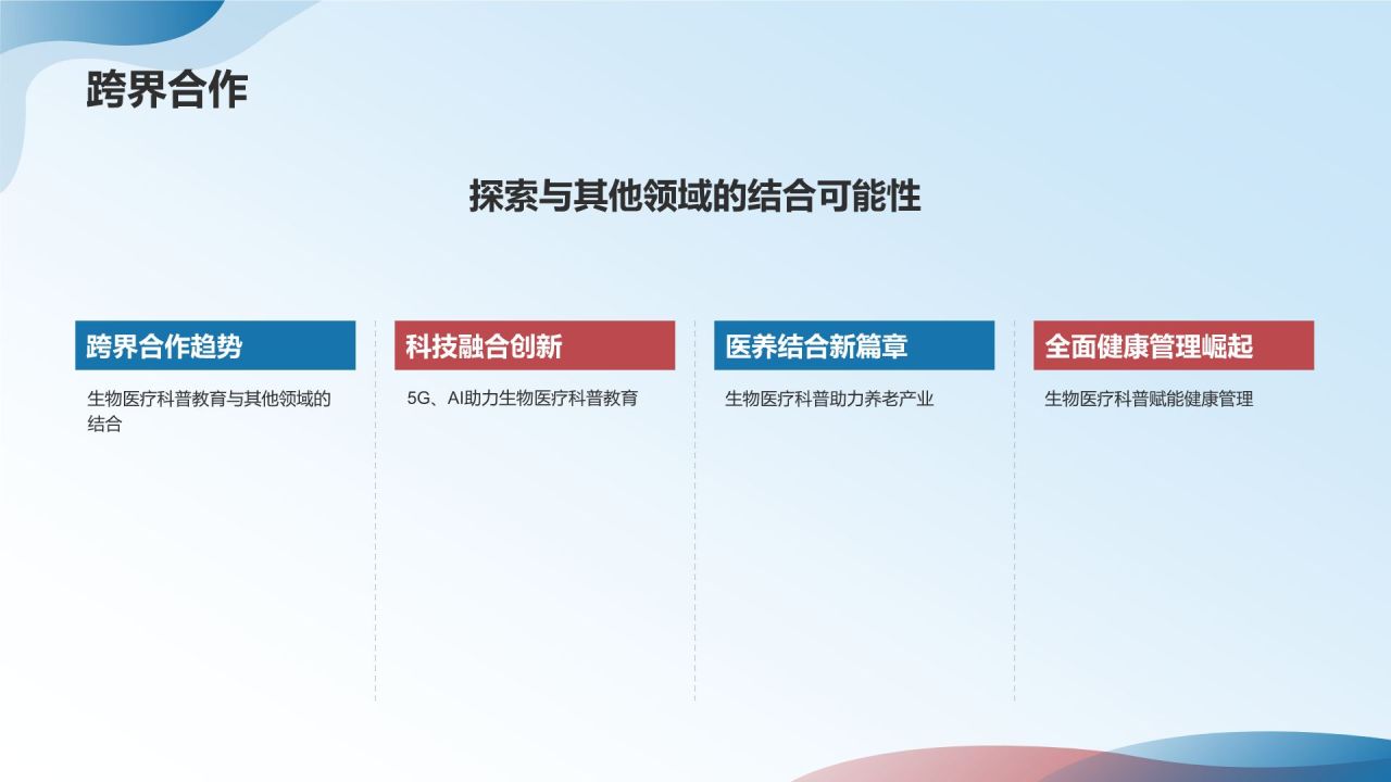 蓝色渐变风生物医疗科普教育活动PPT模板