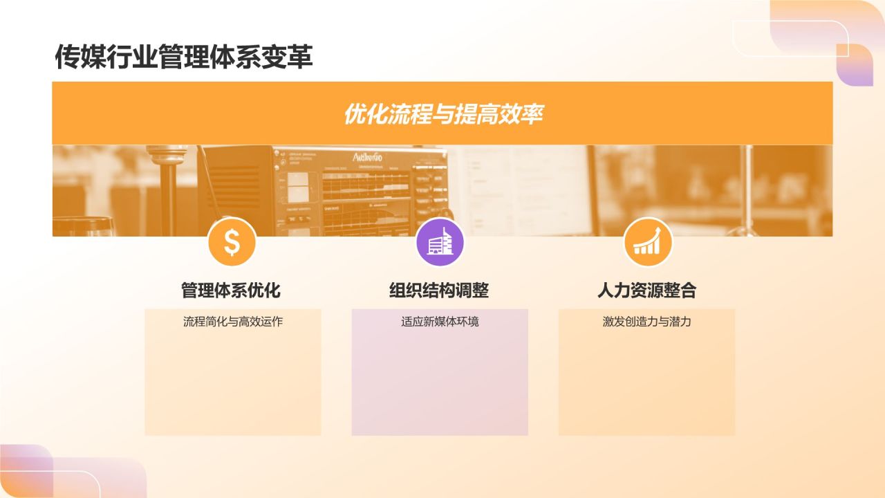 橙色3D风新媒体时代下的传媒变革PPT模板