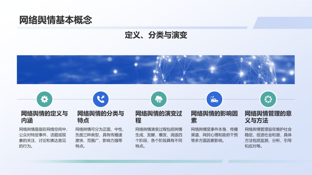 蓝色插画风网络舆情管理培训PPT模板