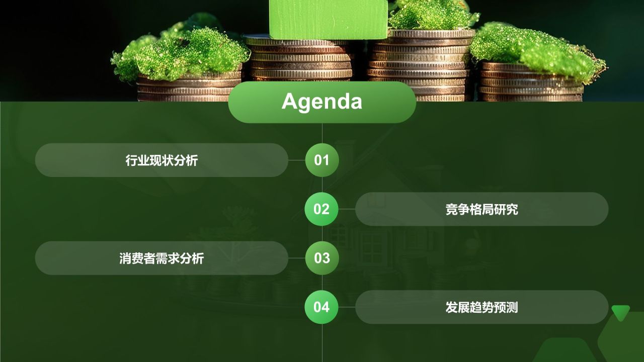 绿色商务风地产家居市场分析报告PPT模板