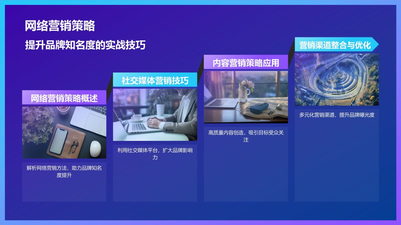 紫色渐变风媒体传媒培训新篇章PPT模板