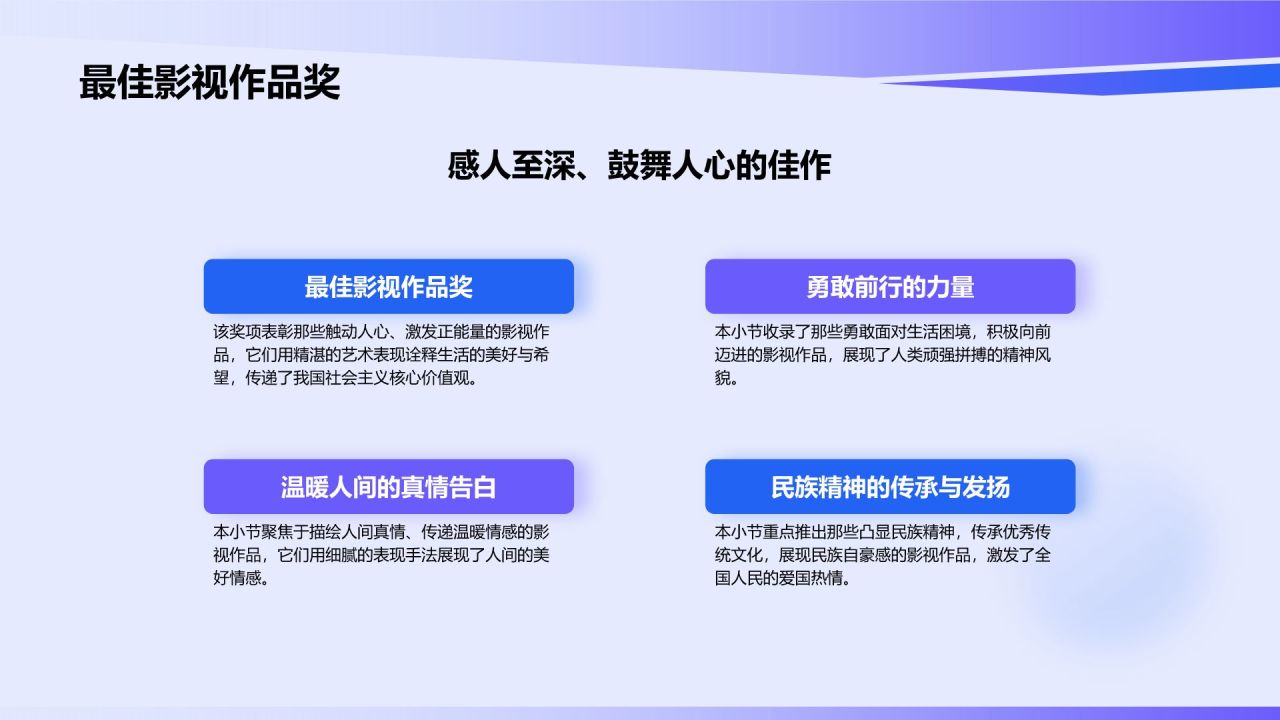 蓝色渐变风传媒界年度盛宴PPT模板