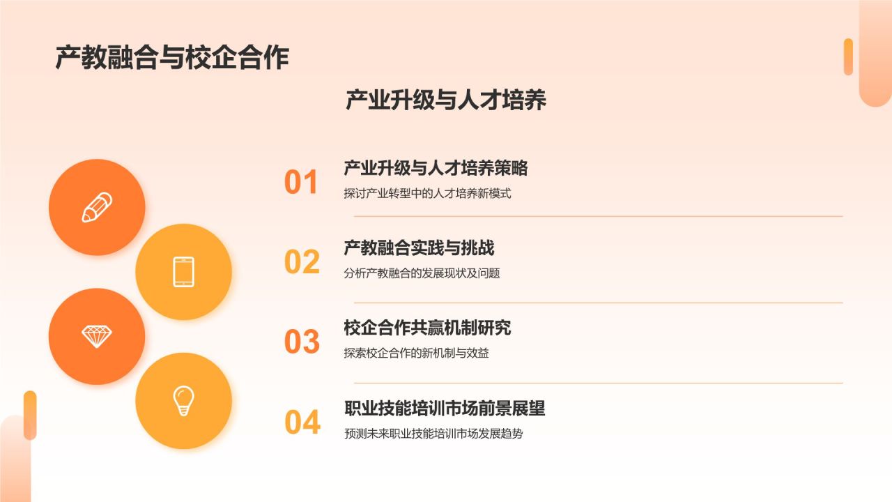 橙色摄影风职业技能培训研究报告PPT模板