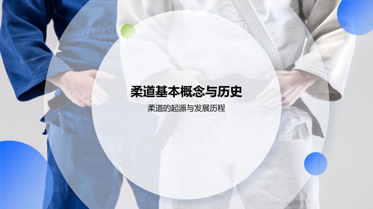 蓝色商务风柔道培训课程训练PPT模板