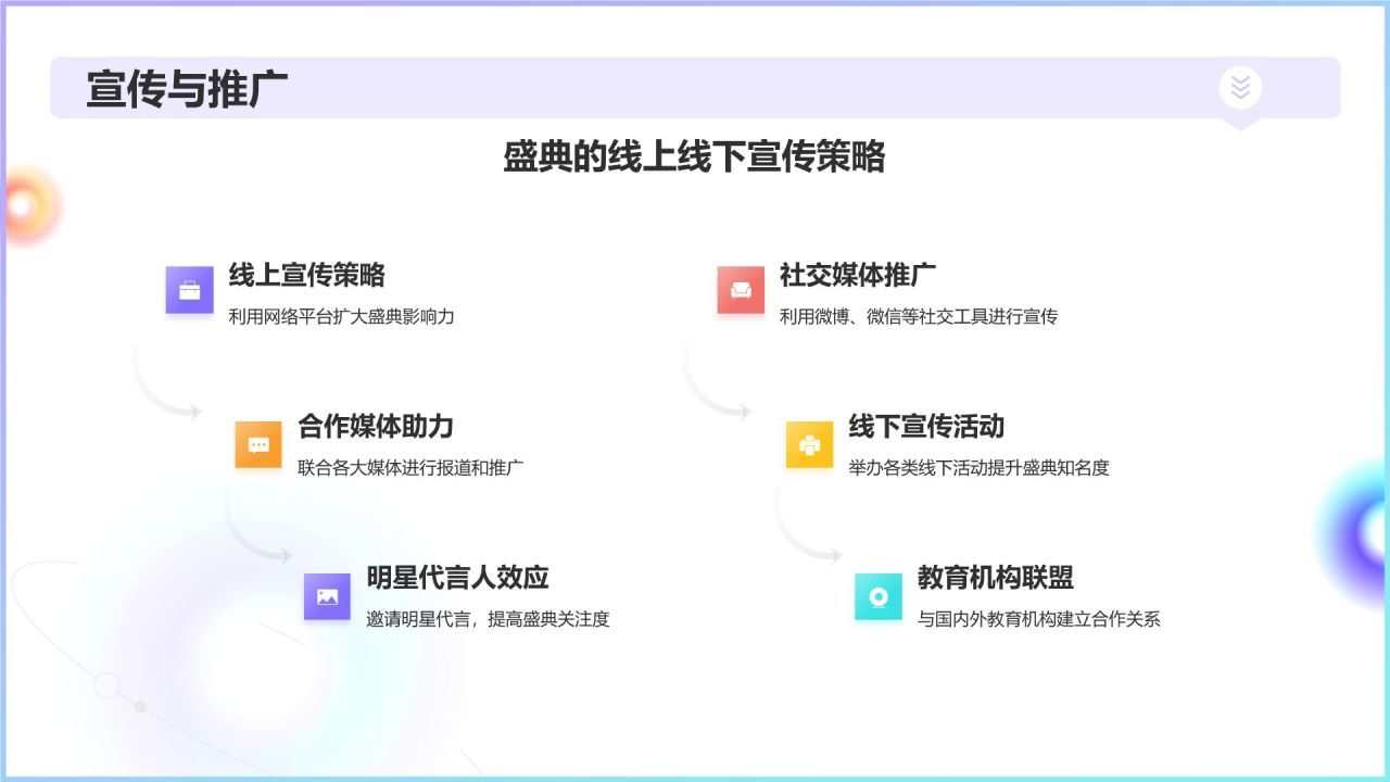 紫色渐变风教育界年度盛典PPT模板