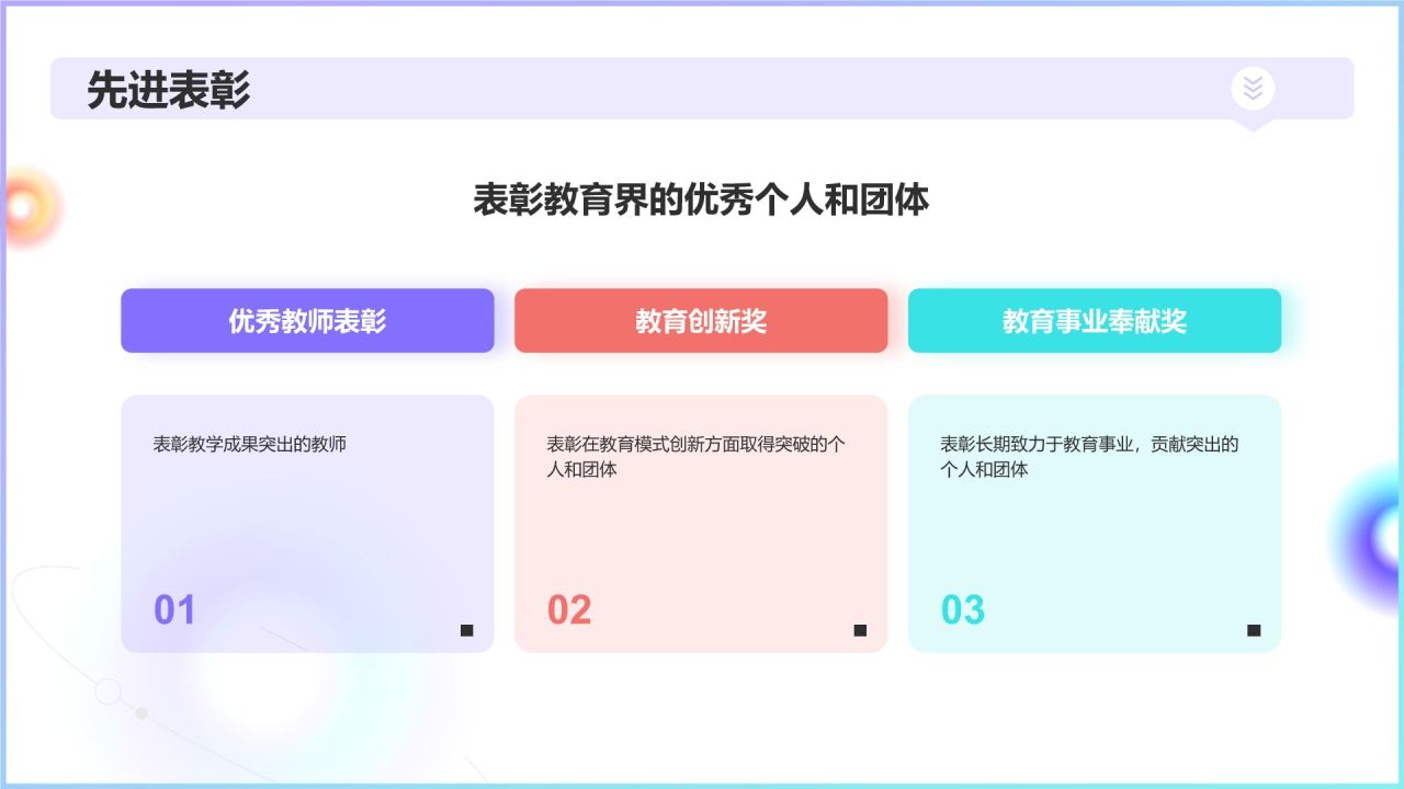 紫色渐变风教育界年度盛典PPT模板