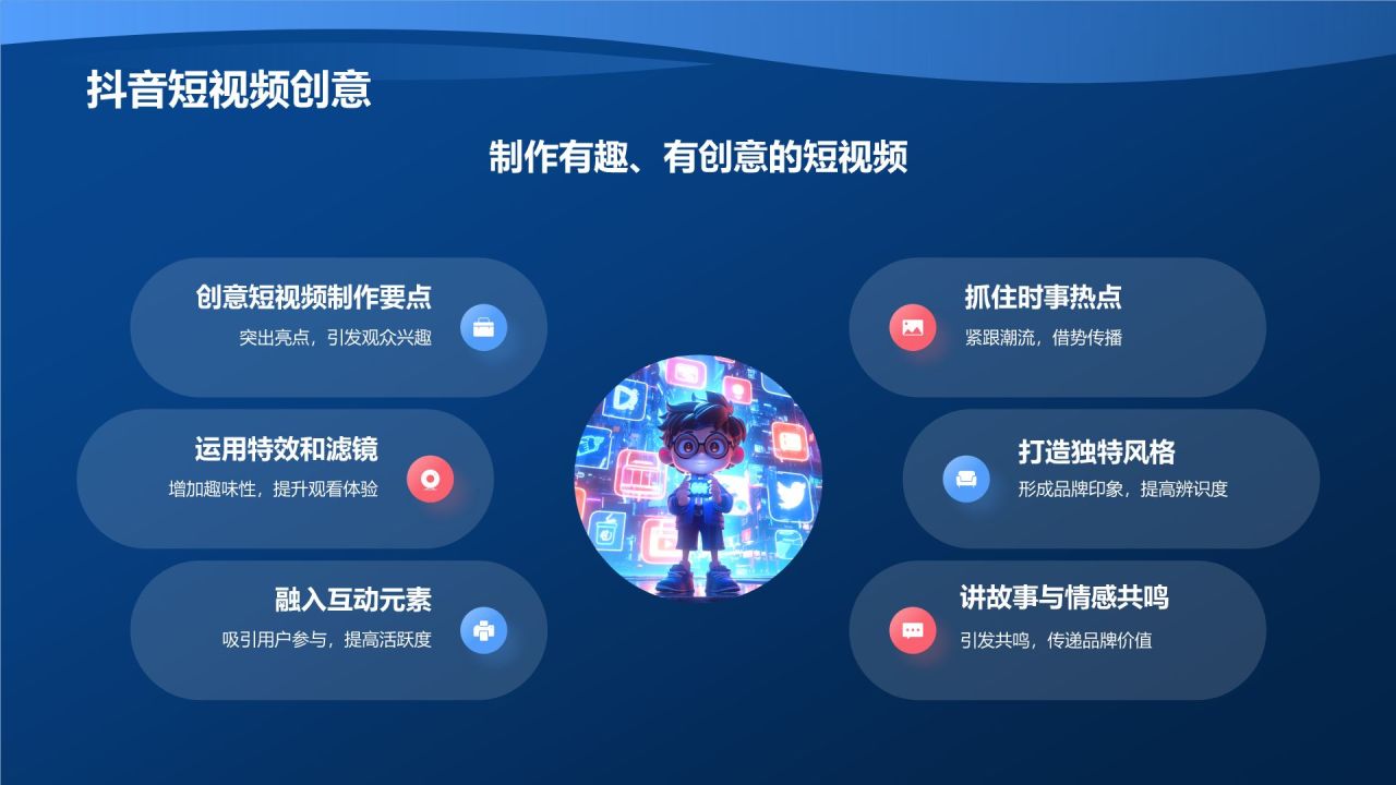 蓝色3D风社会化媒体营销活动PPT模板