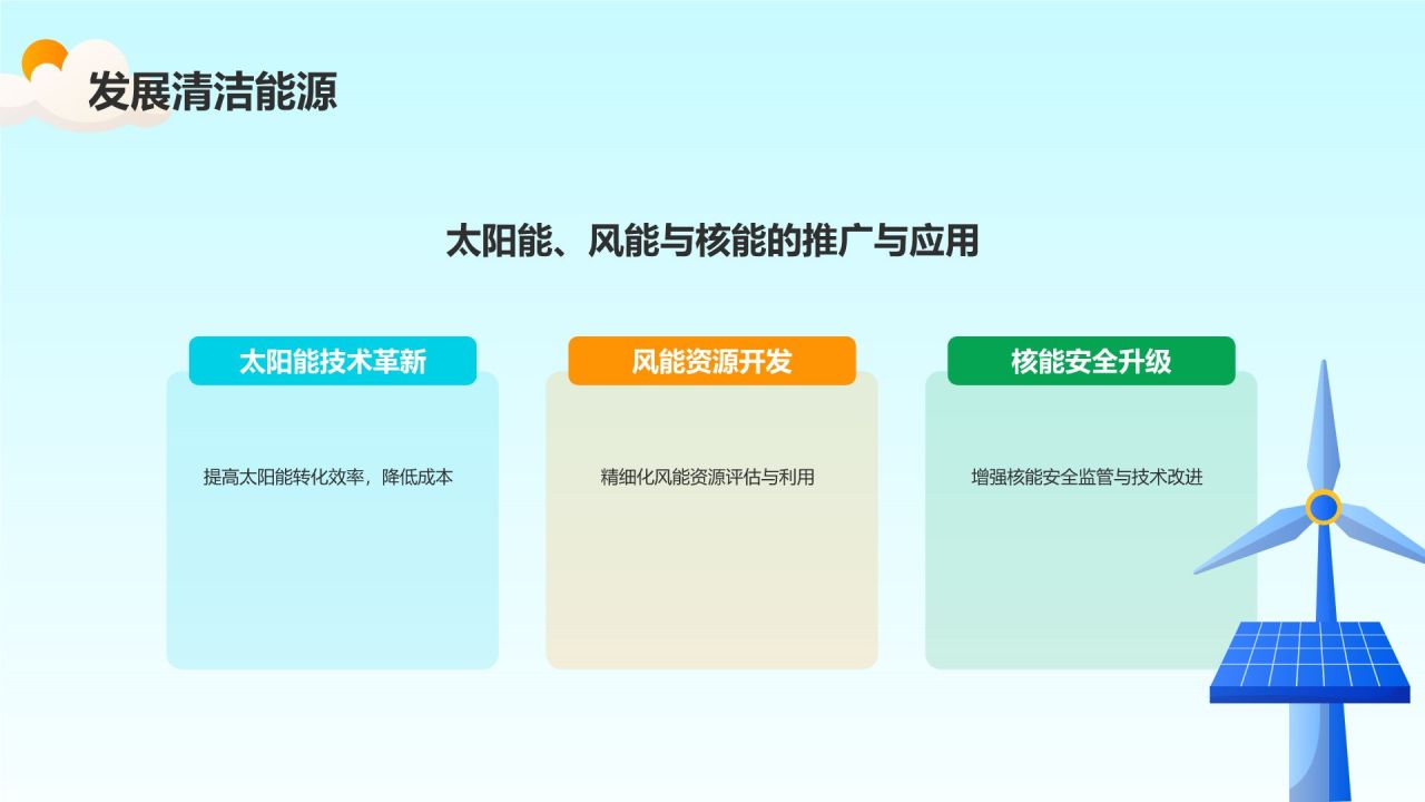 蓝色插画风电力行业碳排放与应对策略PPT模板