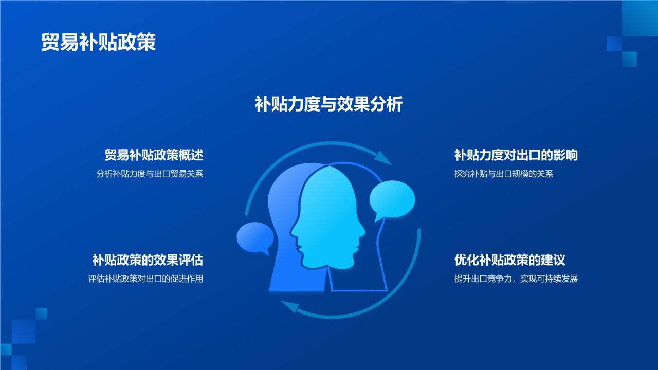 蓝色科技风我国机械制造业对外贸易分析PPT模板