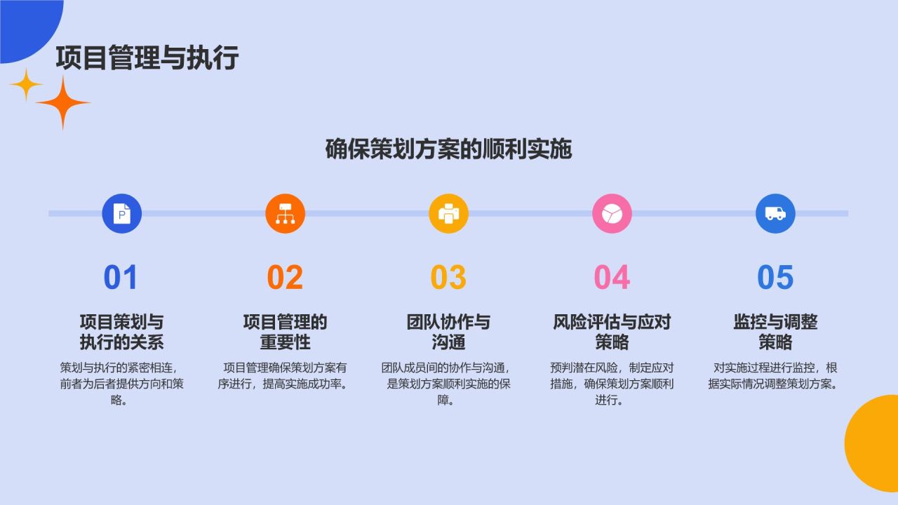 蓝色插画风媒体创意策划课程PPT模板