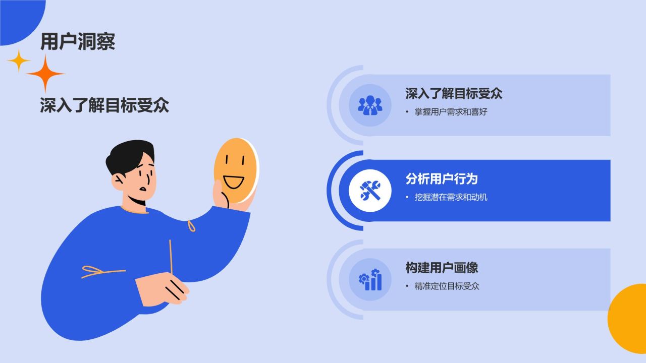 蓝色插画风媒体创意策划课程PPT模板
