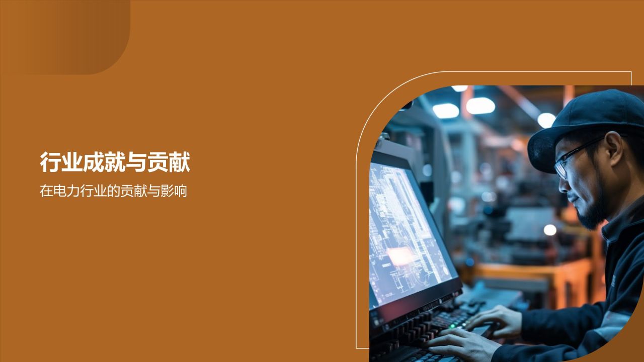 橙色摄影风电力行业热能动力工程师简历PPT模板