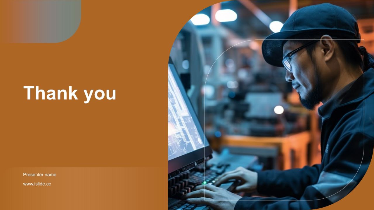 橙色摄影风电力行业热能动力工程师简历PPT模板