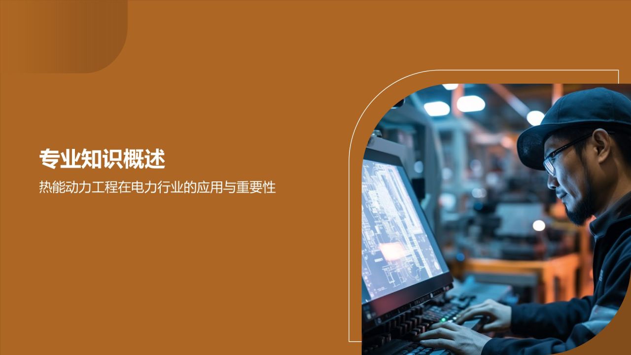 橙色摄影风电力行业热能动力工程师简历PPT模板