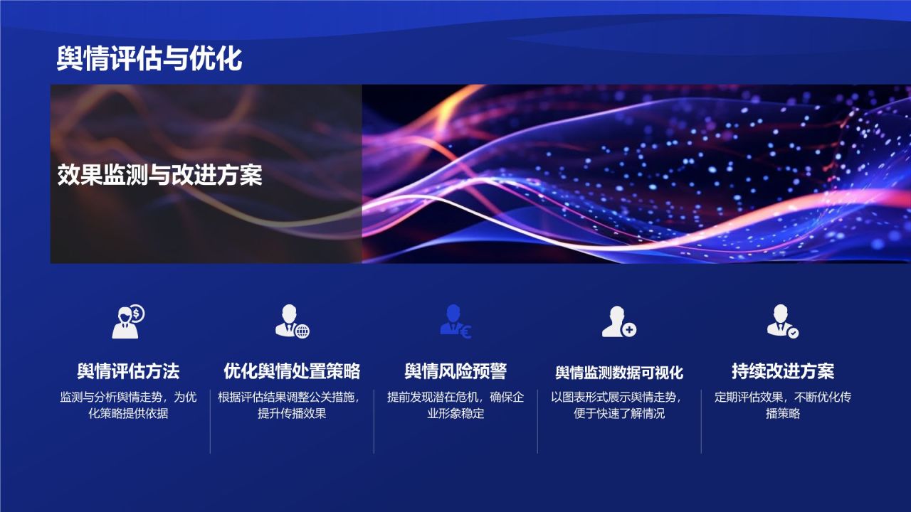 蓝色渐变风传播力量助力企业成长PPT模板