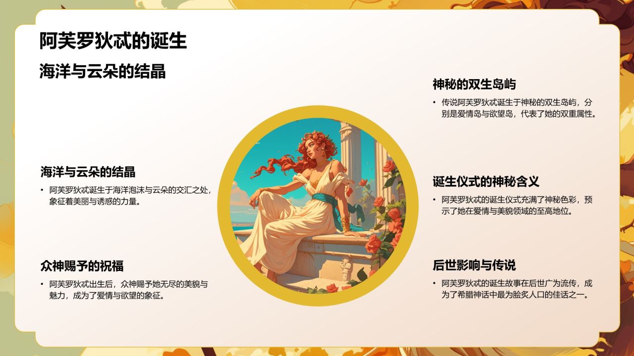 橙色插画风《希腊神话故事》读书笔记PPT模板