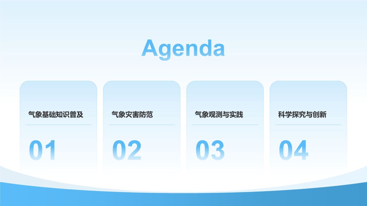 蓝色简约风气象知识科普教育培训PPT模板