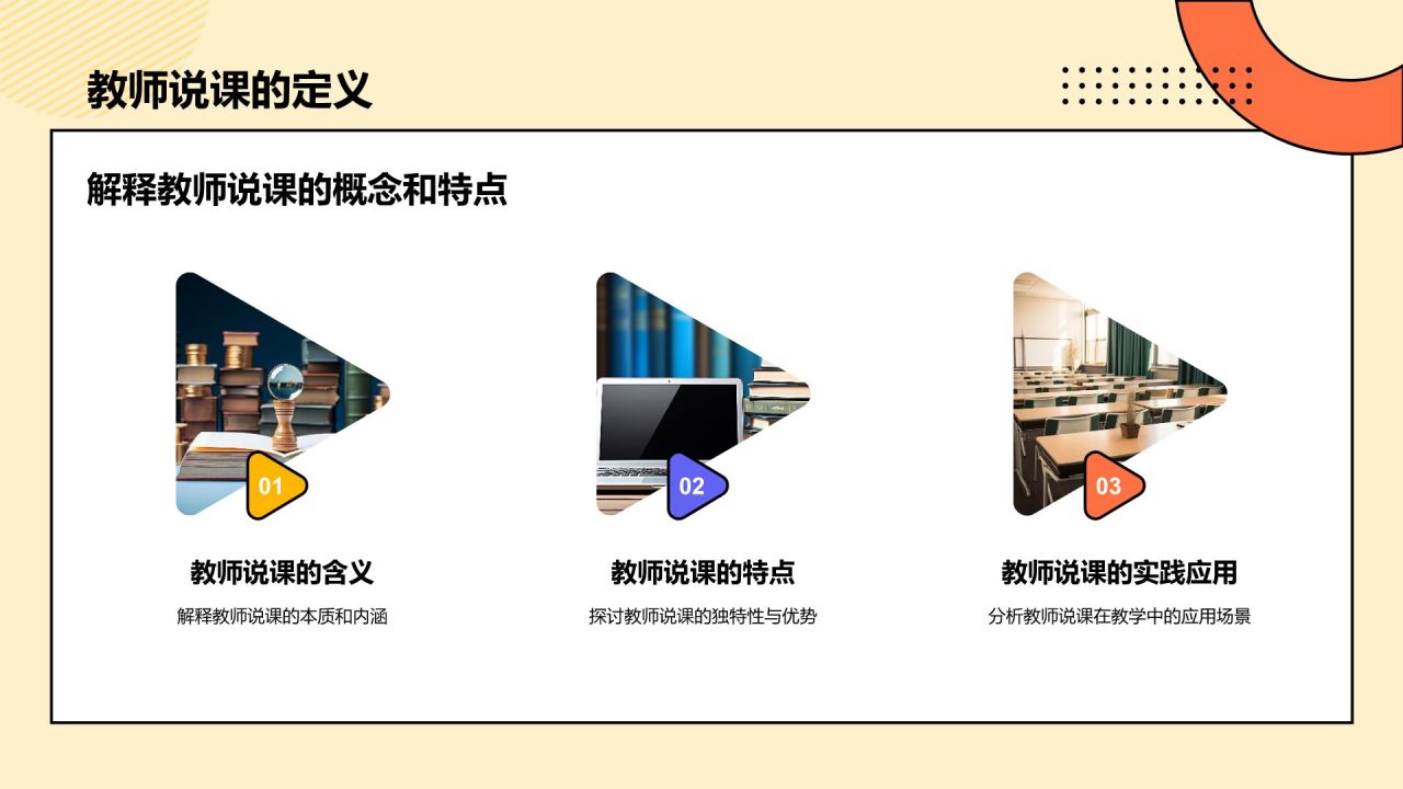 橙色孟菲斯教师说课教学设计公开课PPT模板