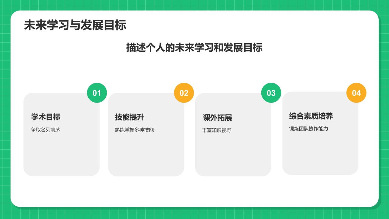 绿色3D风小学生个人简历自我介绍PPT模板
