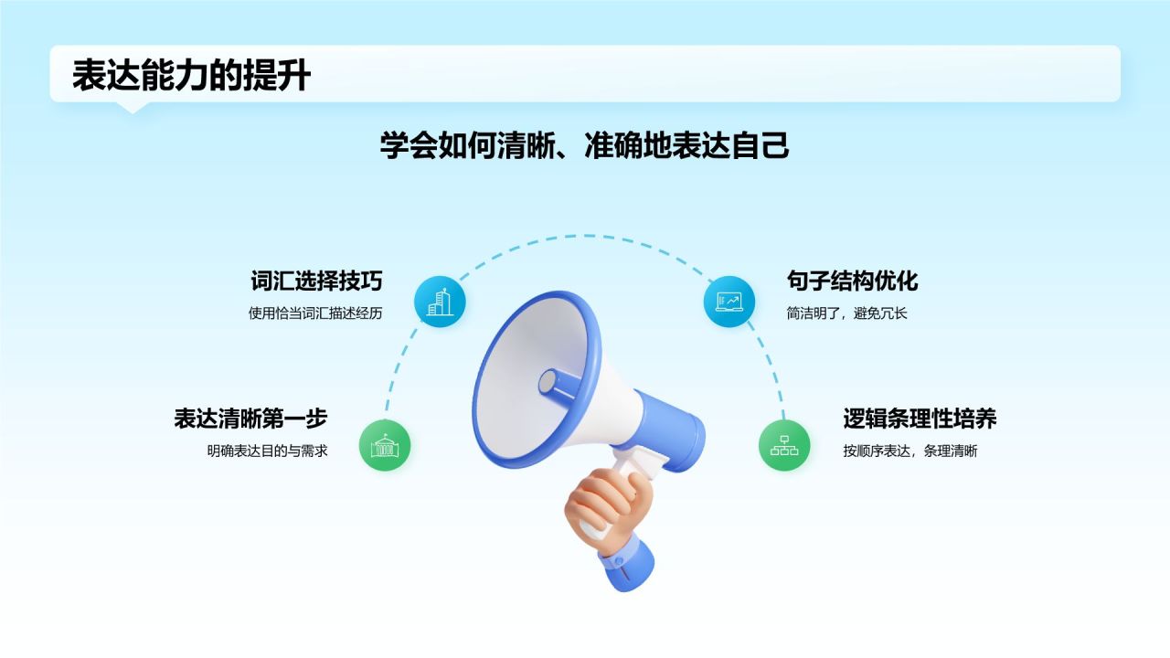 蓝色3D风小学生个人简历自我介绍PPT模板