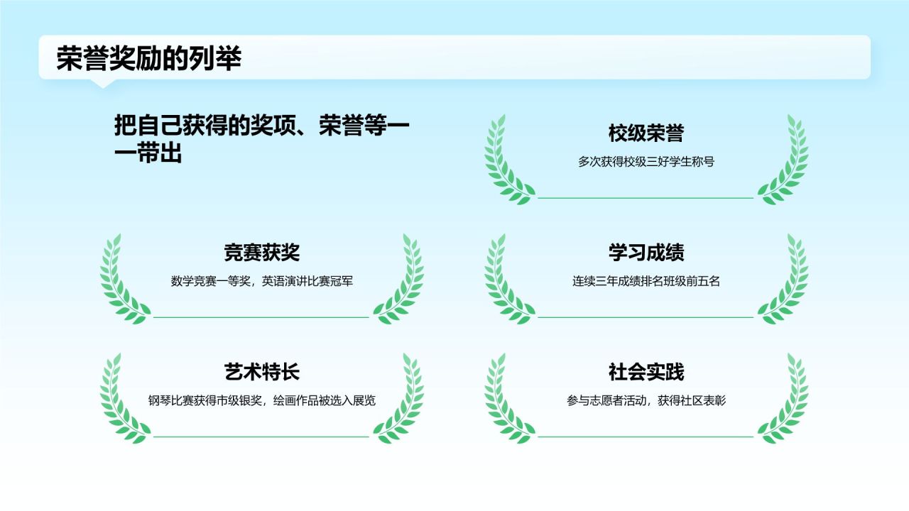 蓝色3D风小学生个人简历自我介绍PPT模板