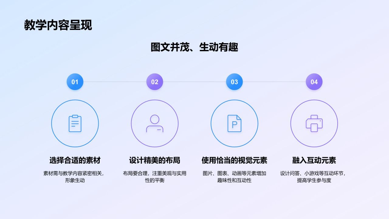 蓝色渐变风教师说课教学设计公开课PPT模板