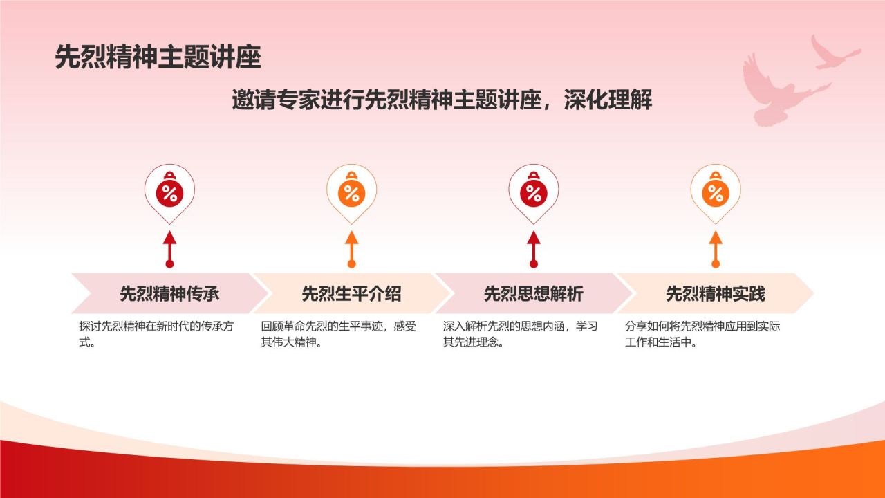 红色党政风缅怀革命先烈党政学习PPT模板