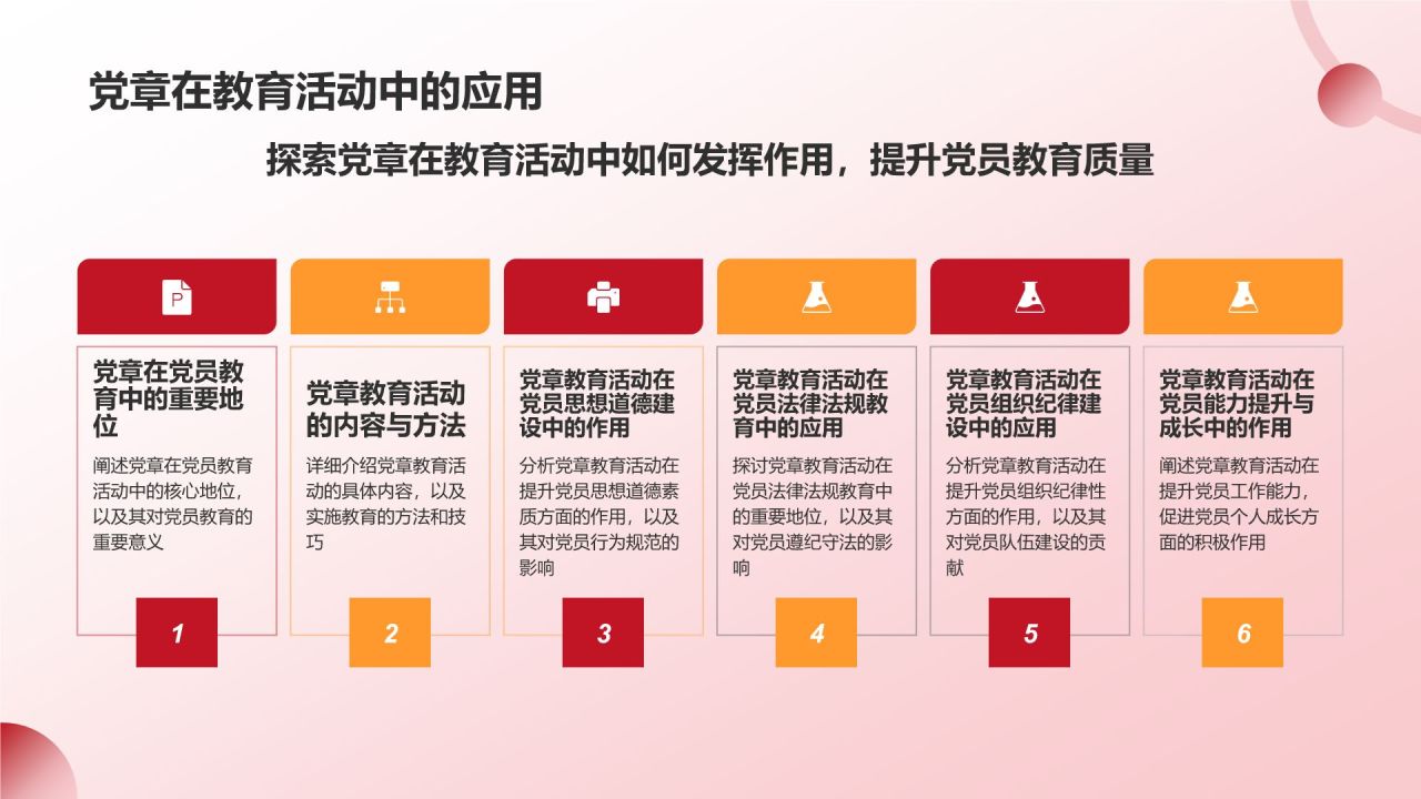 红色党政风中国共产党章程党课党建PPT模板