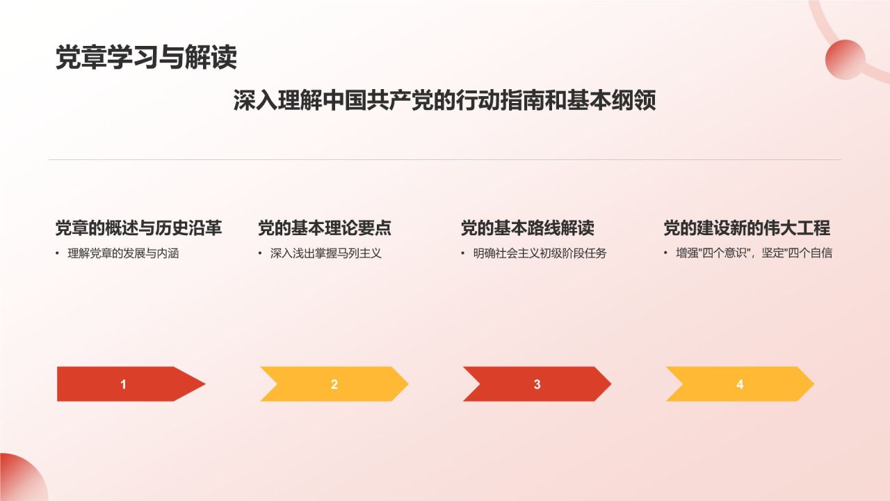 红色党政风中国共产党章程党课党建PPT模板