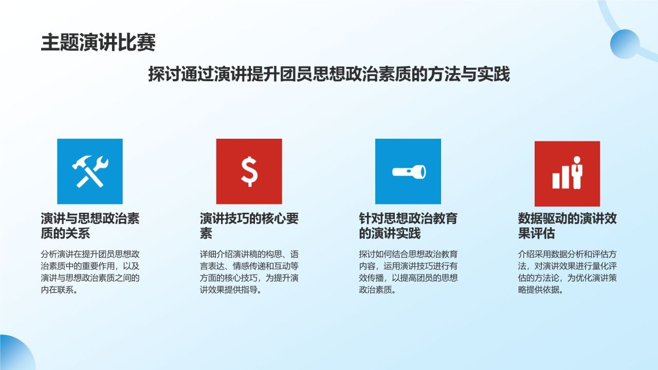 蓝色党政风共青团团日活动PPT模板