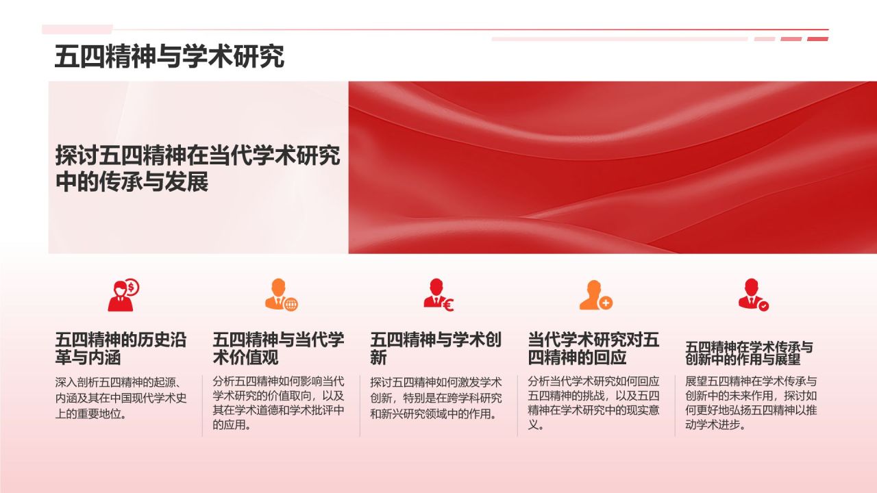 红色党政风五四运动五四精神PPT模板