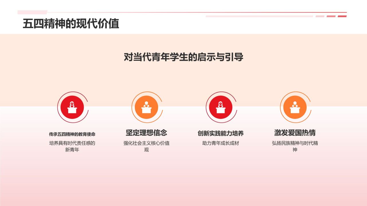 红色党政风五四运动五四精神PPT模板