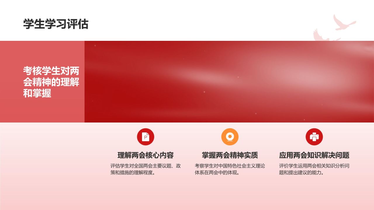 红色党政风深入学习贯彻全国两会精神PPT模板