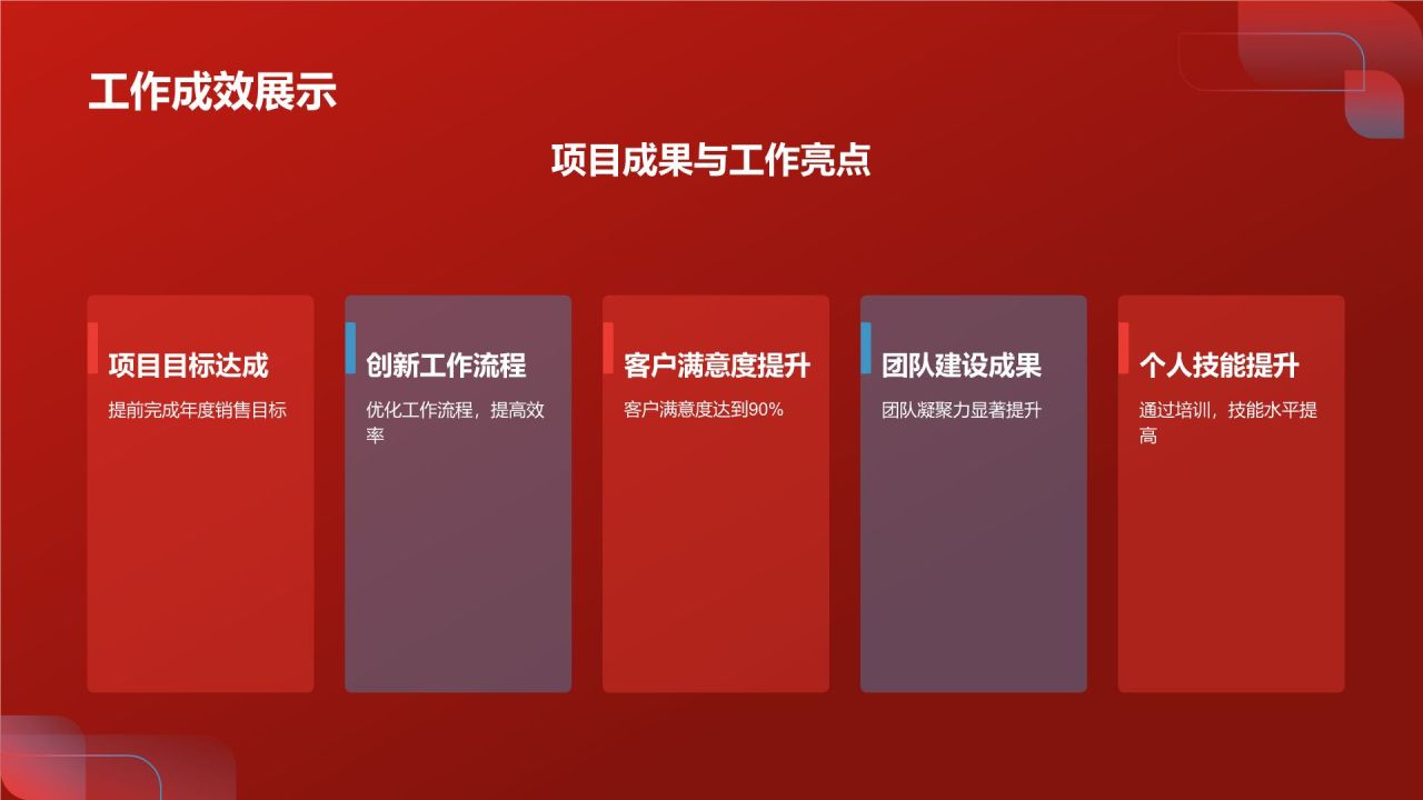 红色商务风个人述职报告PPT模板