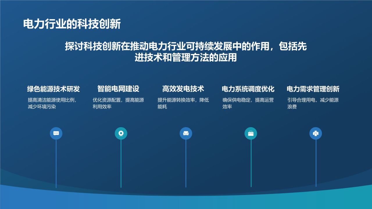 蓝色摄影风电力行业社会责任与可持续发展PPT模板