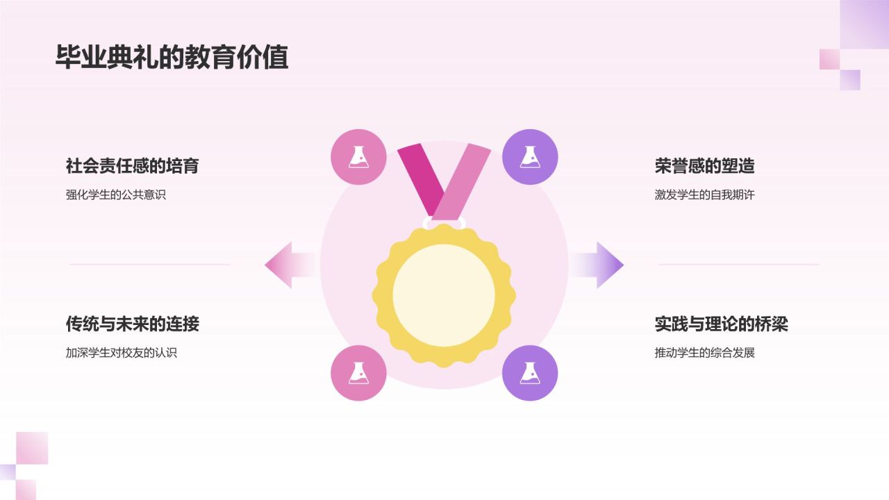 粉色插画风毕业典礼PPT模板