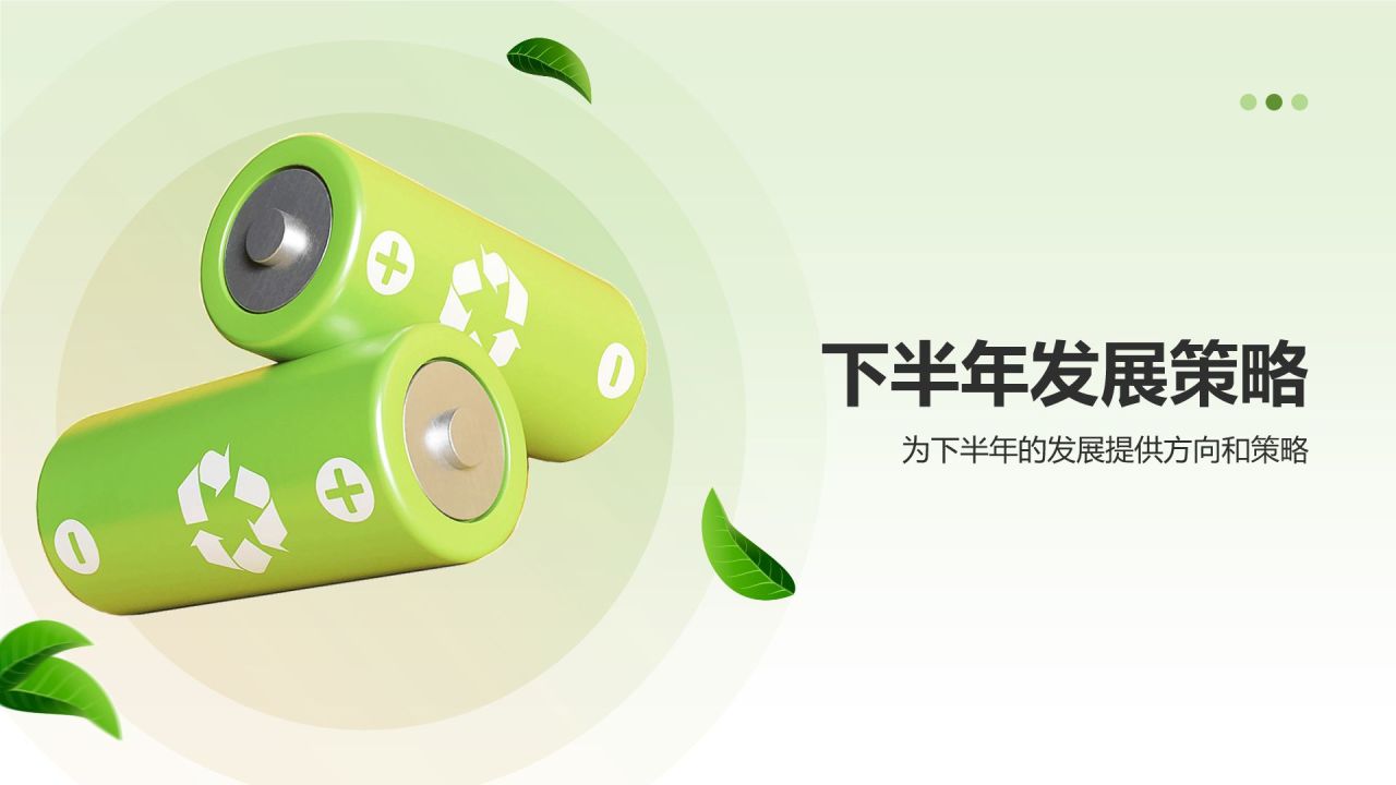 绿色3D风年中总结PPT模板