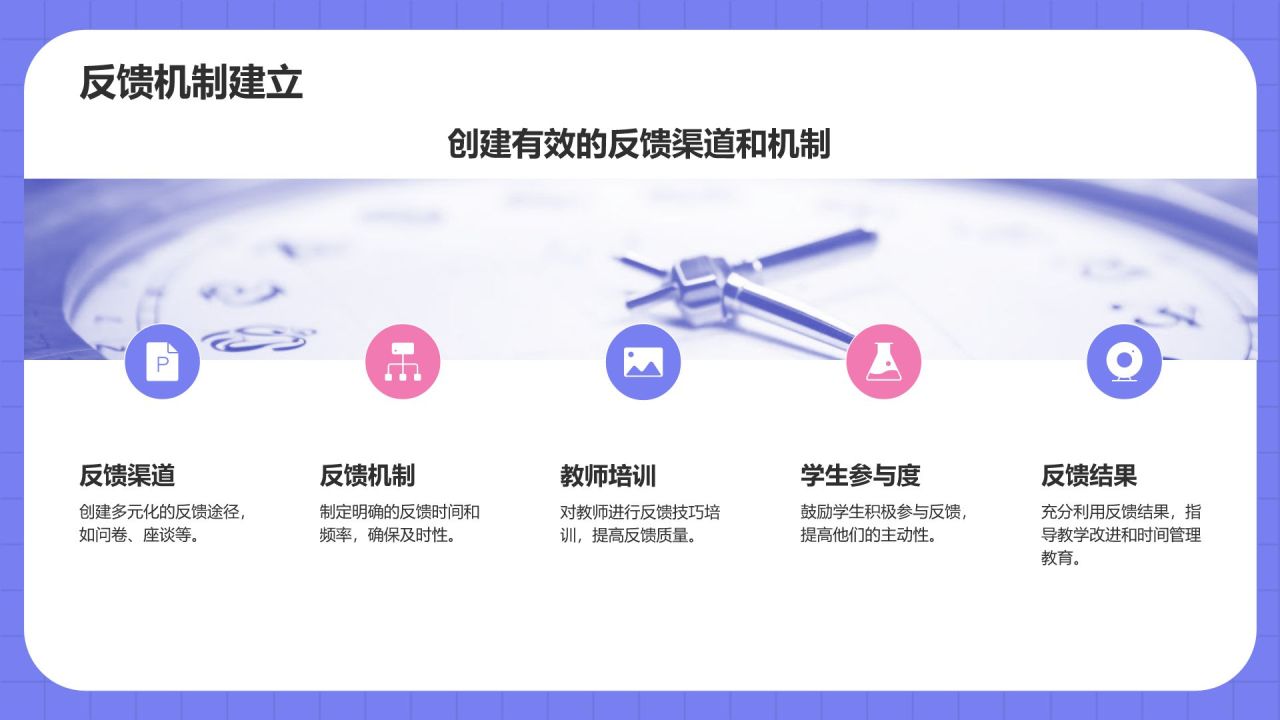 紫色插画风小学时间管理PPT模板