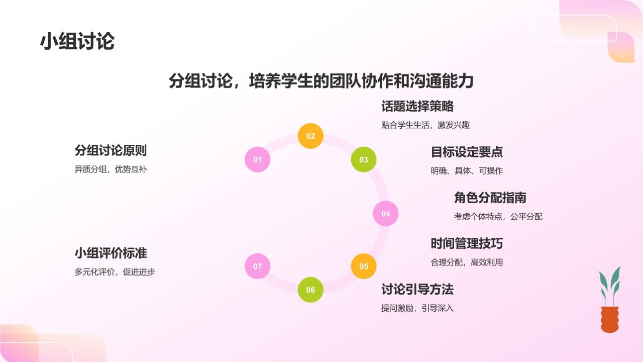 粉色插画风小学英语教学公开课互动课件PPT模板