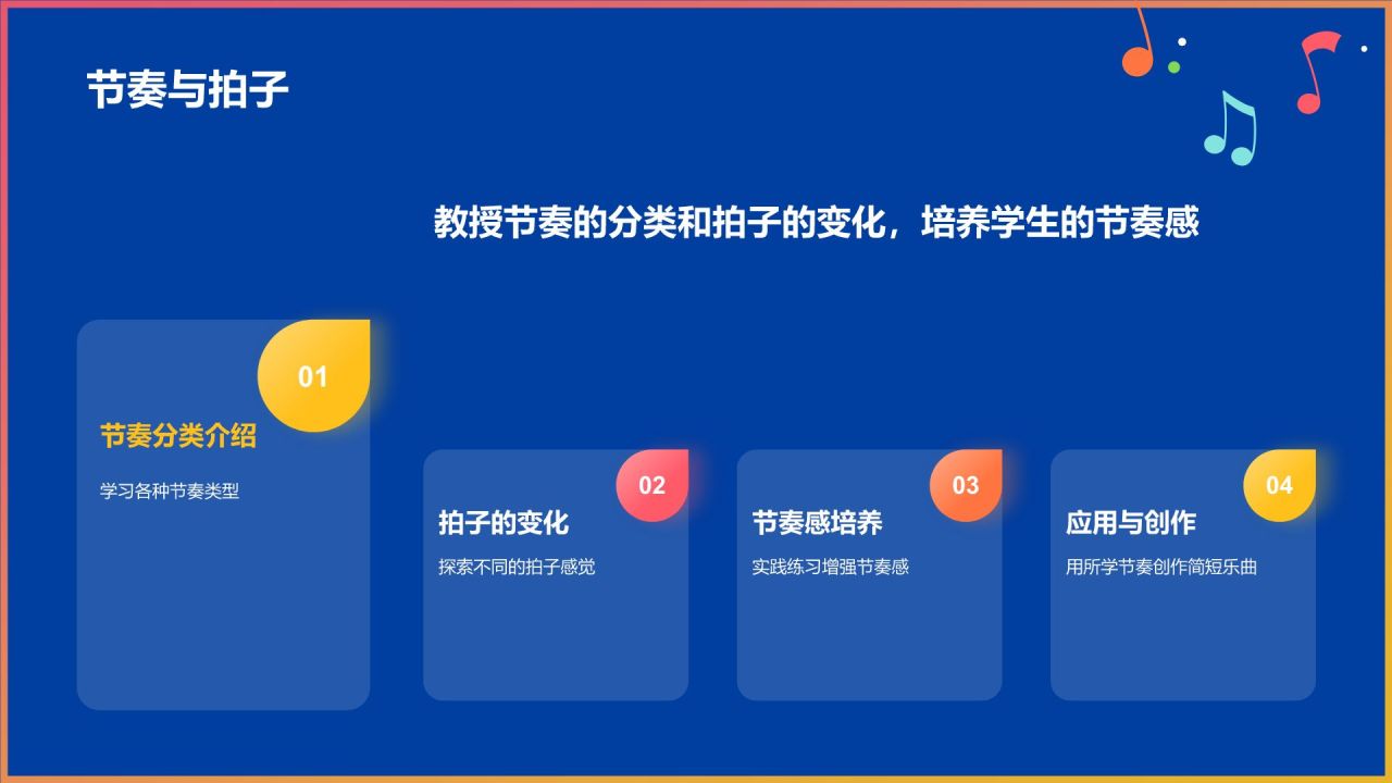 蓝色插画风小学音乐教学公开课互动课件PPT模板